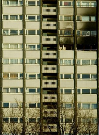 Burnt out council estate